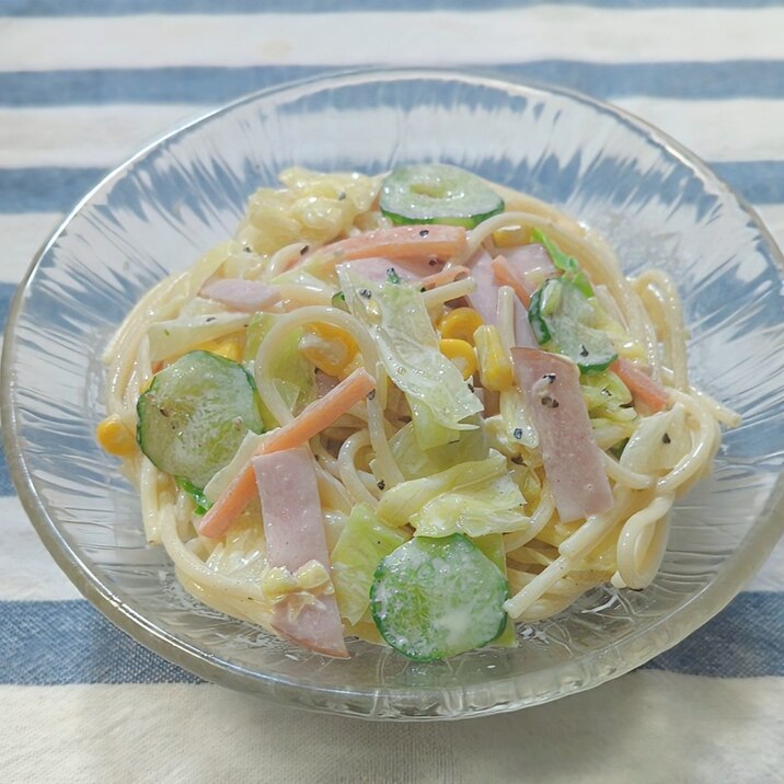 野菜たっぷりスパゲッティサラダ